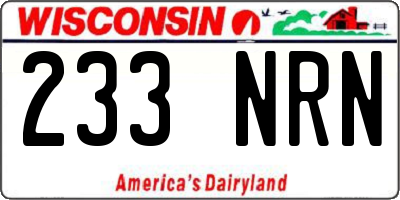 WI license plate 233NRN