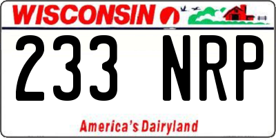 WI license plate 233NRP