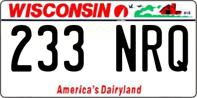 WI license plate 233NRQ