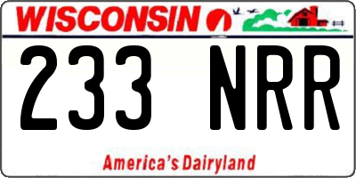 WI license plate 233NRR
