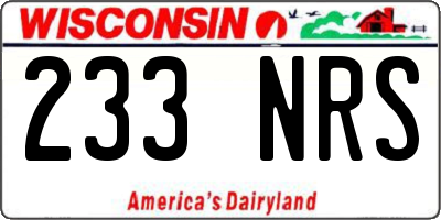 WI license plate 233NRS