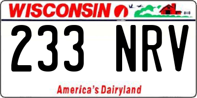 WI license plate 233NRV