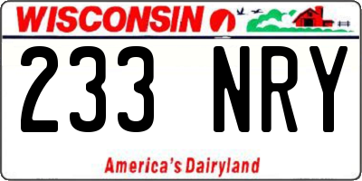 WI license plate 233NRY
