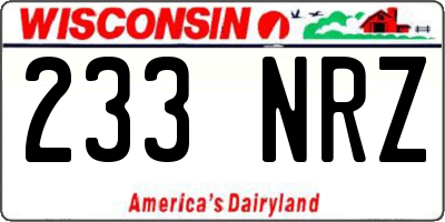 WI license plate 233NRZ