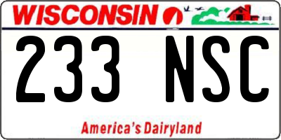 WI license plate 233NSC