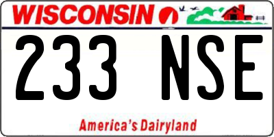 WI license plate 233NSE