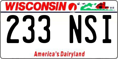 WI license plate 233NSI