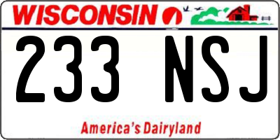 WI license plate 233NSJ