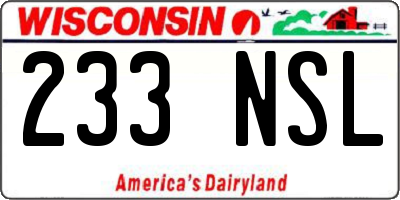 WI license plate 233NSL