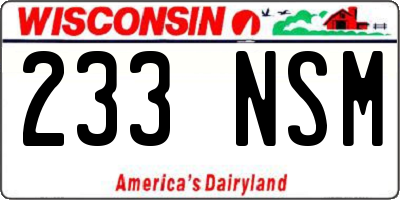 WI license plate 233NSM