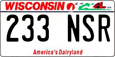 WI license plate 233NSR