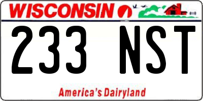 WI license plate 233NST