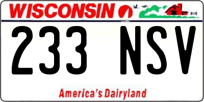WI license plate 233NSV