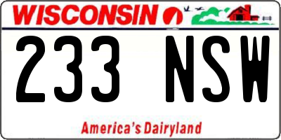 WI license plate 233NSW