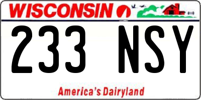 WI license plate 233NSY