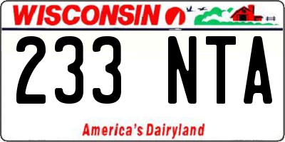 WI license plate 233NTA