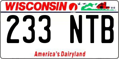 WI license plate 233NTB