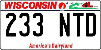 WI license plate 233NTD