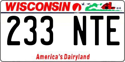WI license plate 233NTE