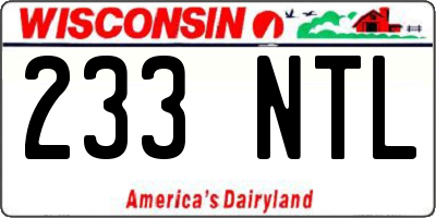 WI license plate 233NTL