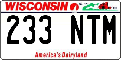 WI license plate 233NTM