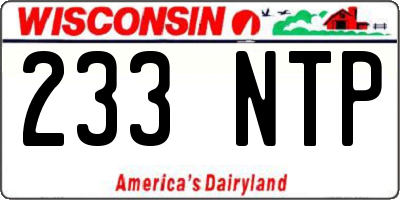 WI license plate 233NTP