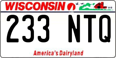WI license plate 233NTQ