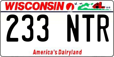 WI license plate 233NTR