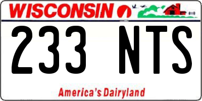 WI license plate 233NTS