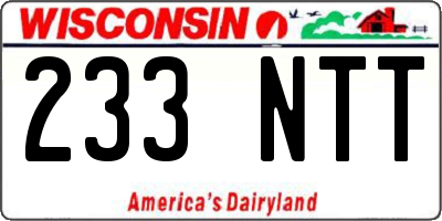 WI license plate 233NTT