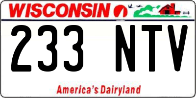 WI license plate 233NTV