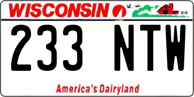 WI license plate 233NTW