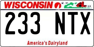 WI license plate 233NTX