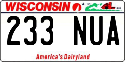 WI license plate 233NUA