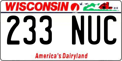 WI license plate 233NUC