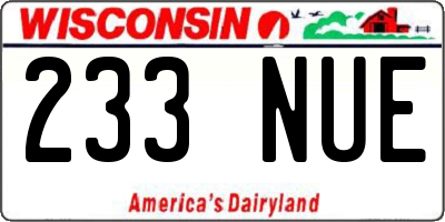 WI license plate 233NUE
