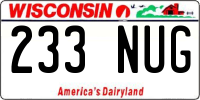 WI license plate 233NUG