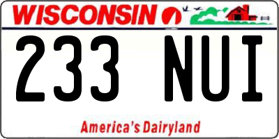 WI license plate 233NUI