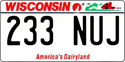 WI license plate 233NUJ