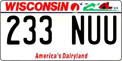 WI license plate 233NUU