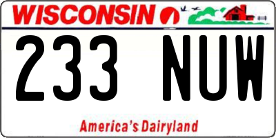 WI license plate 233NUW