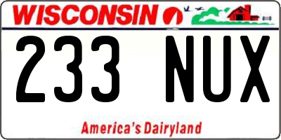 WI license plate 233NUX