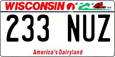 WI license plate 233NUZ