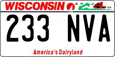 WI license plate 233NVA