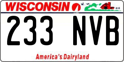 WI license plate 233NVB