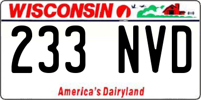 WI license plate 233NVD