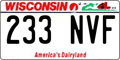 WI license plate 233NVF
