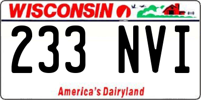 WI license plate 233NVI