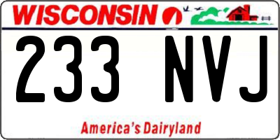 WI license plate 233NVJ