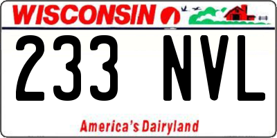 WI license plate 233NVL